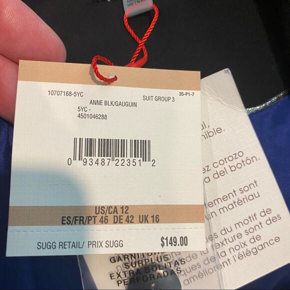 Anne Klein 3 Button Suit Jacket Sz 12 Black Blue NWT - Picture 6 of 10